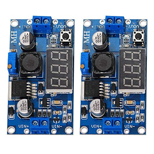 KingBra Lot de 2 convertisseurs Buck LM2596s CC vers CC - Module d'alimentation 12 V à 3,3 V, 12 V à 5 V, 24 V à 5 V, 24 V à 12 V, 36 V à 24 V Stabilisateur de tension avec affichage LED