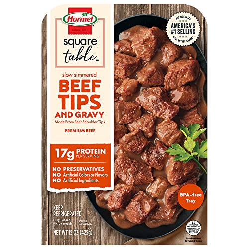 Hormel Square Table Slow Simmered Beef Tips & Gravy Refrigerated Entree, 15 Oz. #TOP1