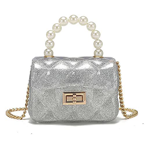FONETTOS Mini Jelly Purse, Girls Mini Bag Children Small Crossbody Purse Kid with Gold Chain