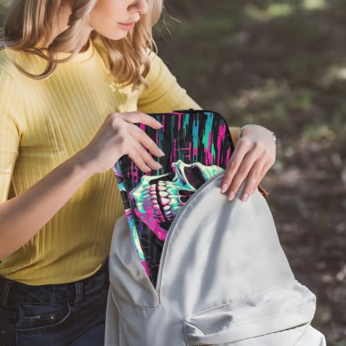 Funda para portátil 13-14 pulgadas impermeable con diseño calavera miniatura 6