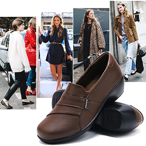 Image of UZB Loafers for Women Dress Shoes Low Heel Slip On Shoes Casual Work Office Dressy Shoes