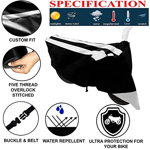 Image of Kandid Waterproof uv protective motorcycle cover in Silver & Black 298