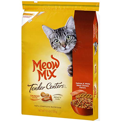 Meow Mix Tender Centers Dry Cat Food, Salmon & Chicken (15.5 lbs.) Crunchy outside - Meaty inside High-protein recipe