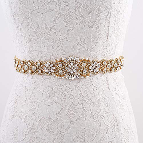 Women'S Crystal Wedding Sash Pearls Bridal Belt Handmade Rhinestone Sash for Flower Girl for Evening Dresses4