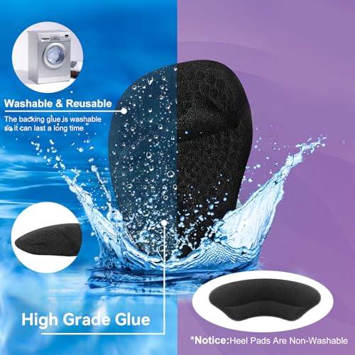 Image of SIIHEA Metatarsal Pads Ball of Foot Cushions, Heel Inserts for Women, Foot Pain High Heel Comfort Shoe Filler, Heel Pads Grips for Shoe Too Big, Loose Shoes, Blisters (2PairsBlack)