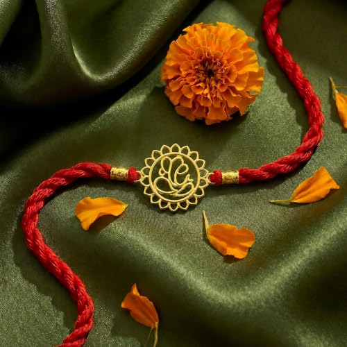Image of ZAVYA 925 Pure Silver Ganesha Rakhi for Brother, Sterling Silver Bracelet for Bhai, Rakshabandhan Gift, with Authenticity Certificate