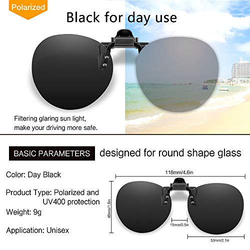SPLAKS Clip-on Flip Up Polarized Sunglasses Rimless Over Prescription Glasses for Men Women2