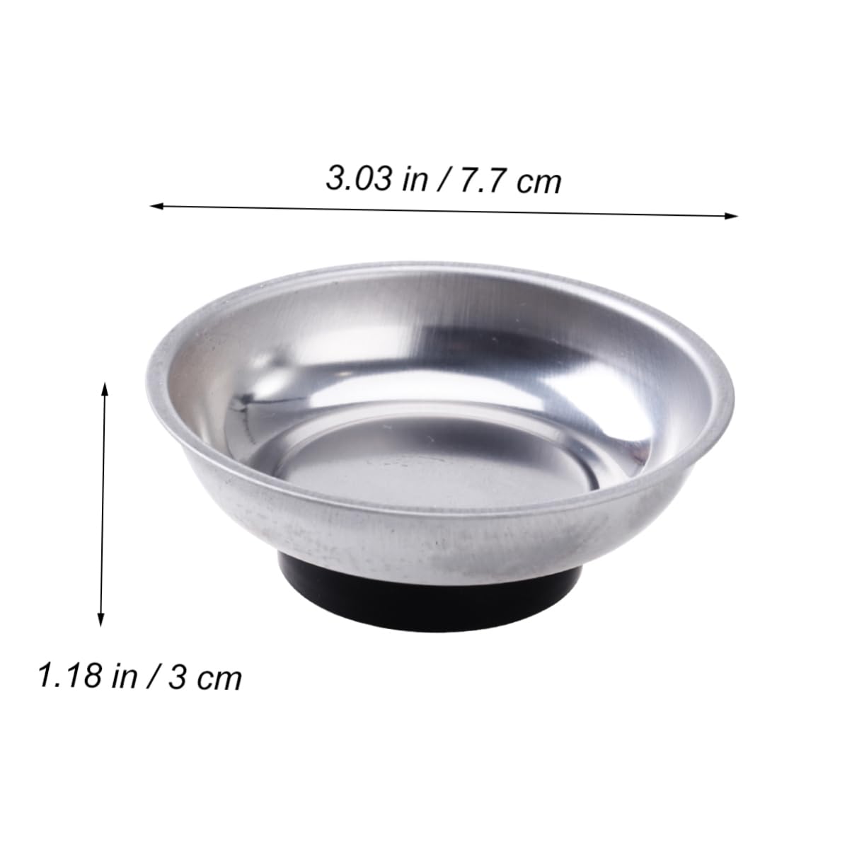 DECHOUS 4Pcs Round Magnetic Parts Tray Durable Stainless Steel Tool Holders for Organizing Screws Bolts and Parts for Hobbyists and Professionals