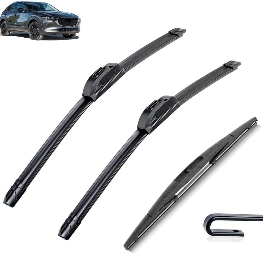 DZTYNKO Car Windscreen Wiper Blades Set for Mazda CX-30 CX30 2019-2023 26in+16in+14in, Front Window Wipers for Clear Visibility, Replacement Wiper Blades
