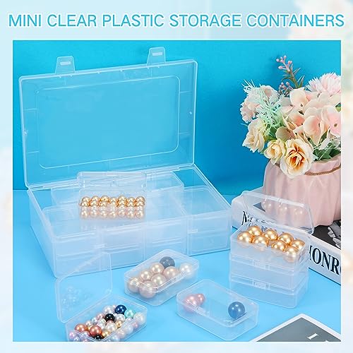 Image of Blulu 13 Pieces Small Bead Organizers Plastic Bead Storage Containers with Lids Mini Clear Storage Cases Transparent Craft Boxes for Jewelry Diamonds DIY Art Craft Accessory(3.3 x 2.2 x 1 Inch)
