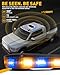 HLauto 700A Rooftop Emergency Strobe Lights Bar, 72 LED Amber Blue Mini Beacon Safety Flashing Warning Traffic Lights Bar w/Magnetic Base for 12-24V Trucks, Construction Vehicles, Snowplow, Cars