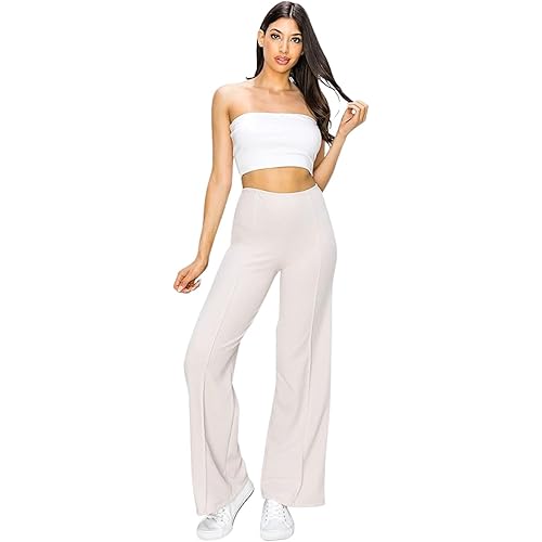 Cemi Ceri Women’s High Waist Wide Leg Dress Pants – Elegant Work Trousers, Office & Casual Wear, Flared Business Slacks