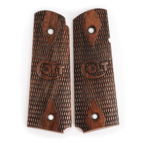 US Engraved Walnut Wooden Colt Grips
