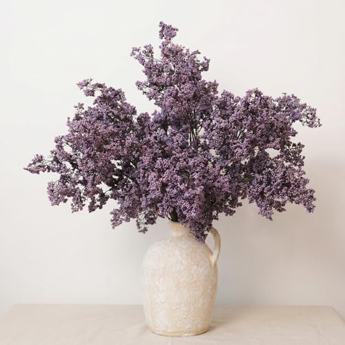 3 Pcs Artificial Berry Stem Spring Faux Flowers,35' Stems Fake Dried Berries, Faux Berry Picks for Vase,Wabi-Sabi Floral Decor for Home, Wedding,Table Centerpiece,Fall,Boho Decor (Purple)