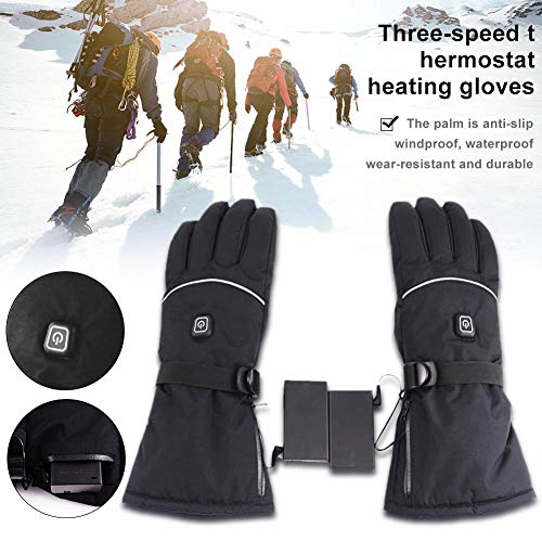 fancyU Calentó Los Guantes, Impermeables Guantes Aislados para Electricidad Y Calefacción Mantenga Cálido para Esquiar Riding Deporte Al Aire Libre