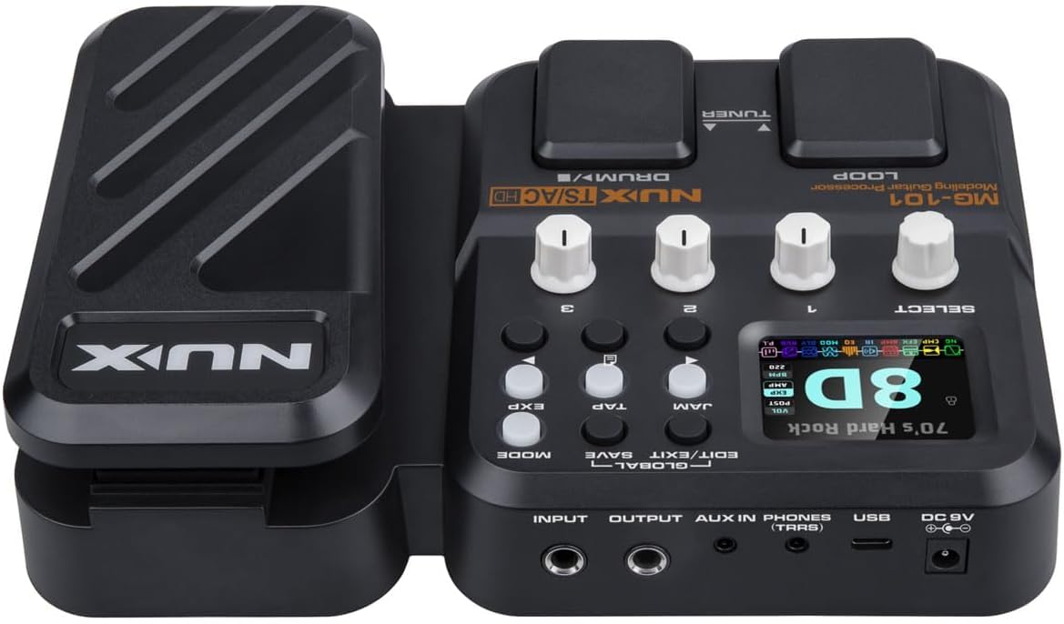 NUX MG-101 Amp Modeler and Guitar Effects Processor - Bundle with