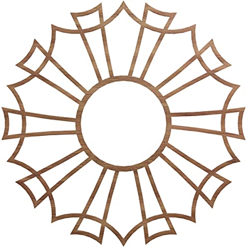 Image of Ekena Millwork 40 inchOD x 14 1 /8 inchID x 3 /8 inchT Augustus Wood Fretwork Pierced Ceiling Medallion, Walnut