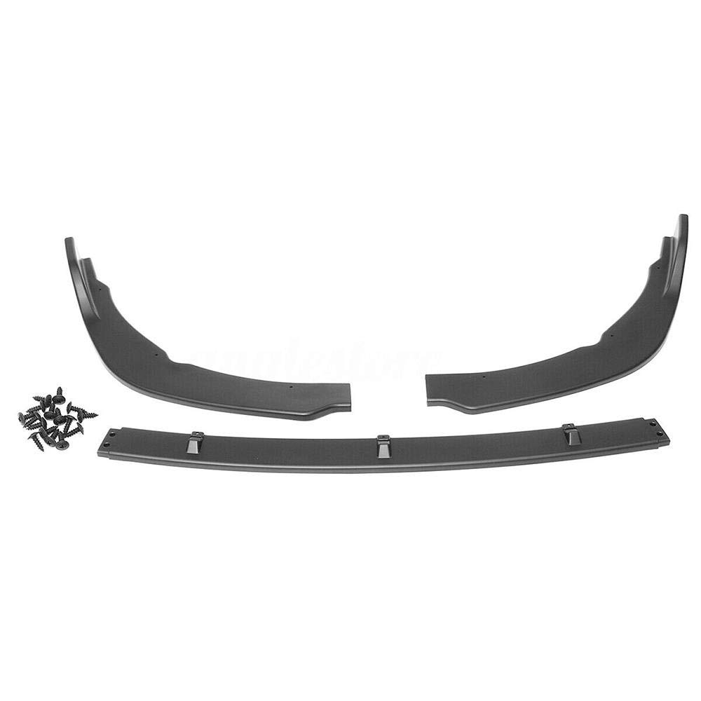 S SIZVER Painted Black Front Bumper Body Kit Spoiler Lip 3PCS Compatible with 2018-2020 Camry