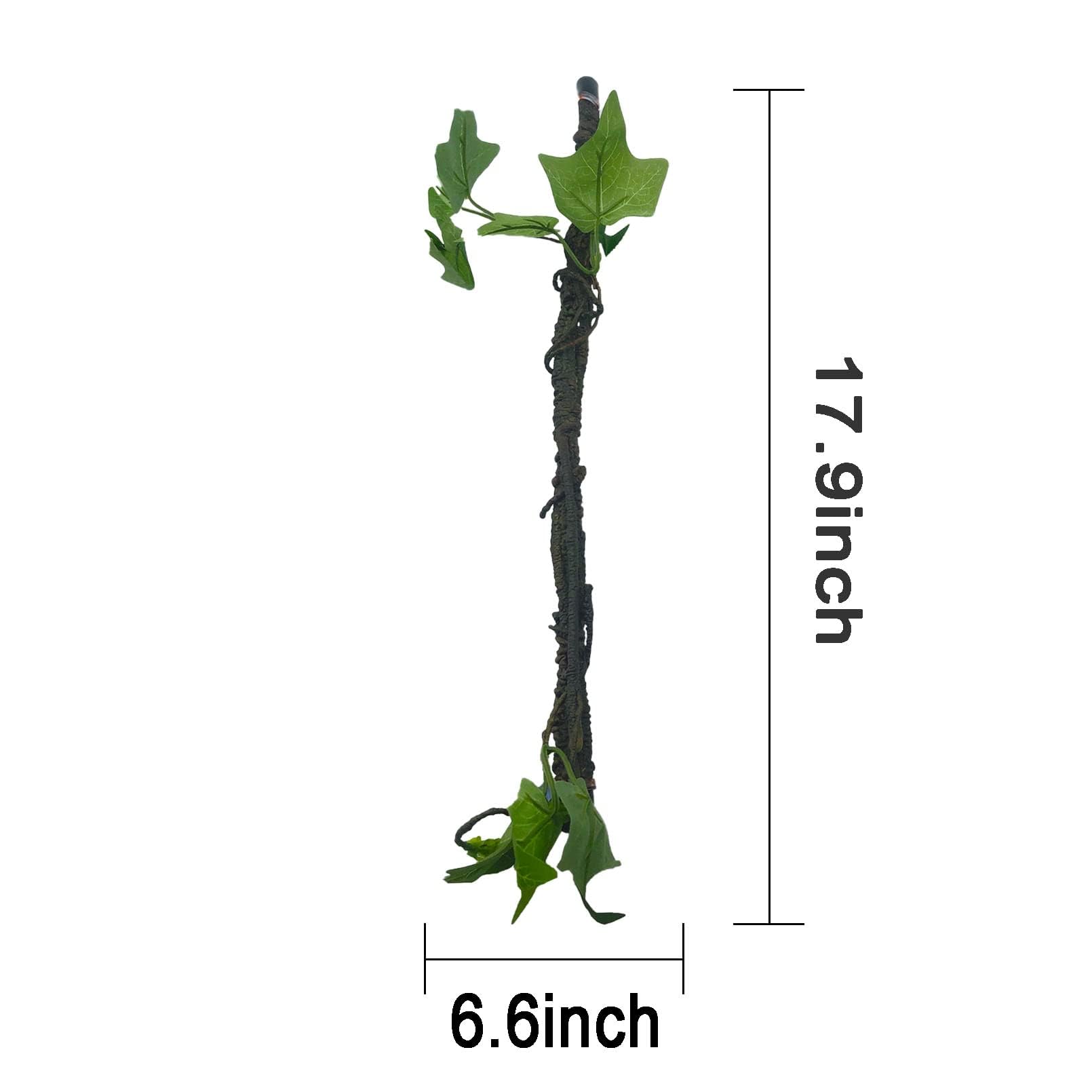 Kathson Reptile Climbing Branch Flexible Bend-A-Branch Jungle Vines Terrarium Plant Decoration with Suction Cup for Crested Gecko Chameleon Gecko Snake Tree Frog 2PCS (Green) - Image 3