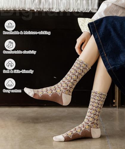 Image of IIG Womens Novelty Cotton Crew Socks Cute Animals Socks Fun Flower Socks (fit women's shoe size 5-9)
