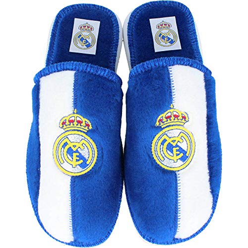 Andinas - Zapatillas de casa Real Madrid Oficial - Blanco-azul, 42