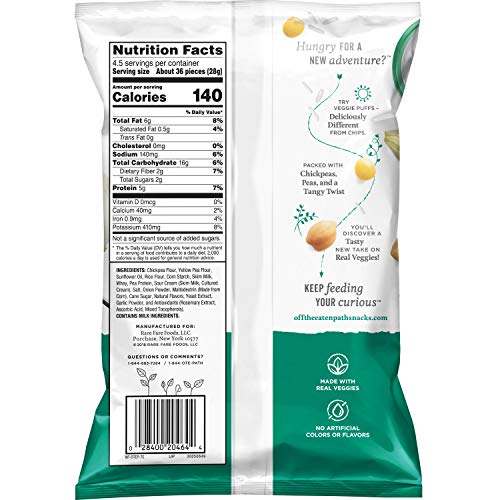 Off the Eaten Path Veggie Puffs Sour Cream & Onion, 4.5oz