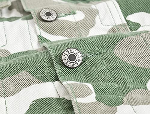 Mens Military Camo Classic Trucker Jean Denim Jacket Coat3