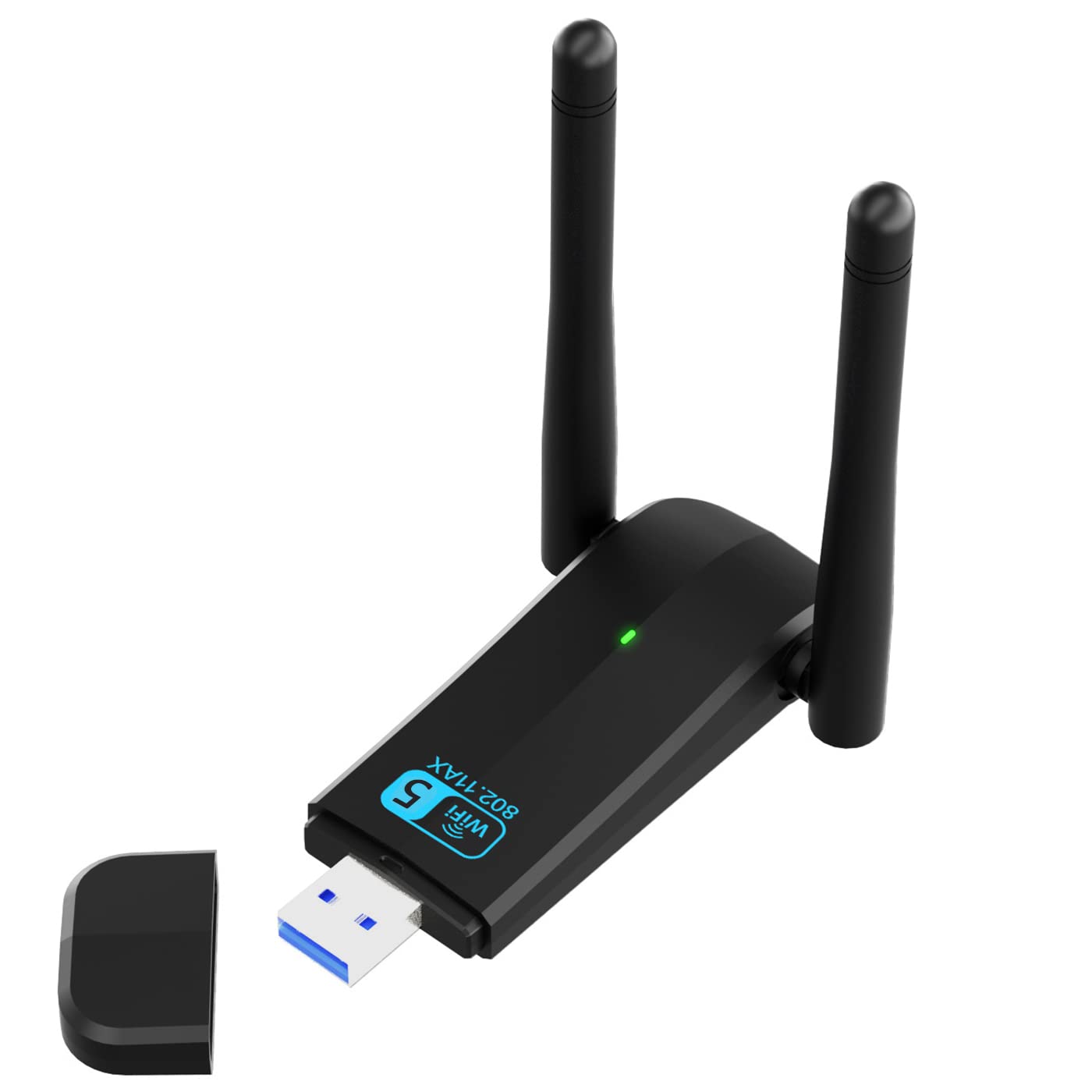 USB WiFi Adapter 1300M Dual Band 5dBi 802.11ac 2.4G/5G Nero