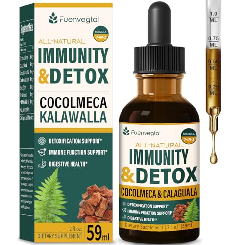 Fuenvegtal Cocolmeca Bark Immunity & Detox Drop Herbal Extract with Polypodium Leucotomos Sarsaparilla Milk Thistle Supplement Support Detoxification Immune System Digestive Health. 2oz