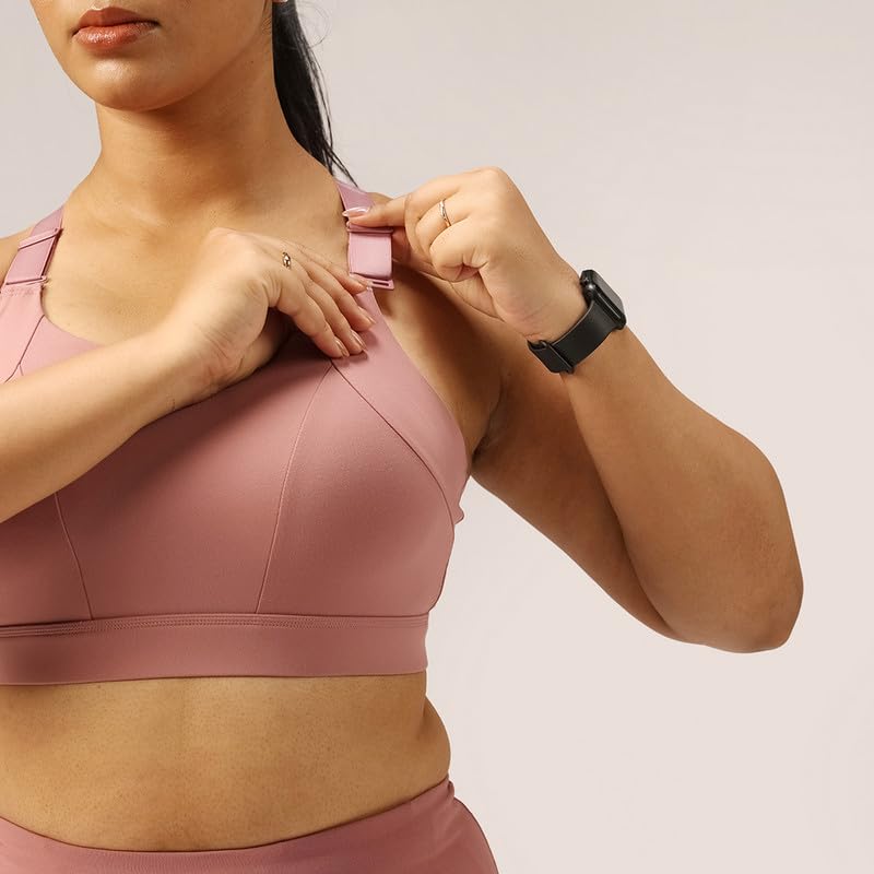 Image of BlissClub Women Nylon Blend The Ultimate Support Sports Bra | Detachable Straps | High