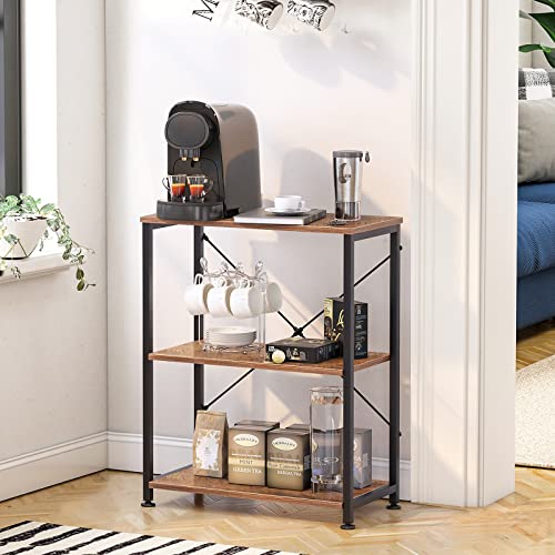 soges Küchenregal Bäckerregale mit 2 Ablage, Mikrowellenofenregal Beistelltisch mit Regalen,...