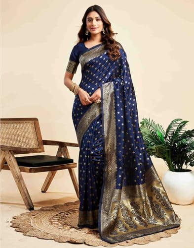 Image of C J Enterprise Women's Banarasi Saree Pure Kanjivaram Style Silk Saree With Blouse Piece for Wedding (Pari-160)