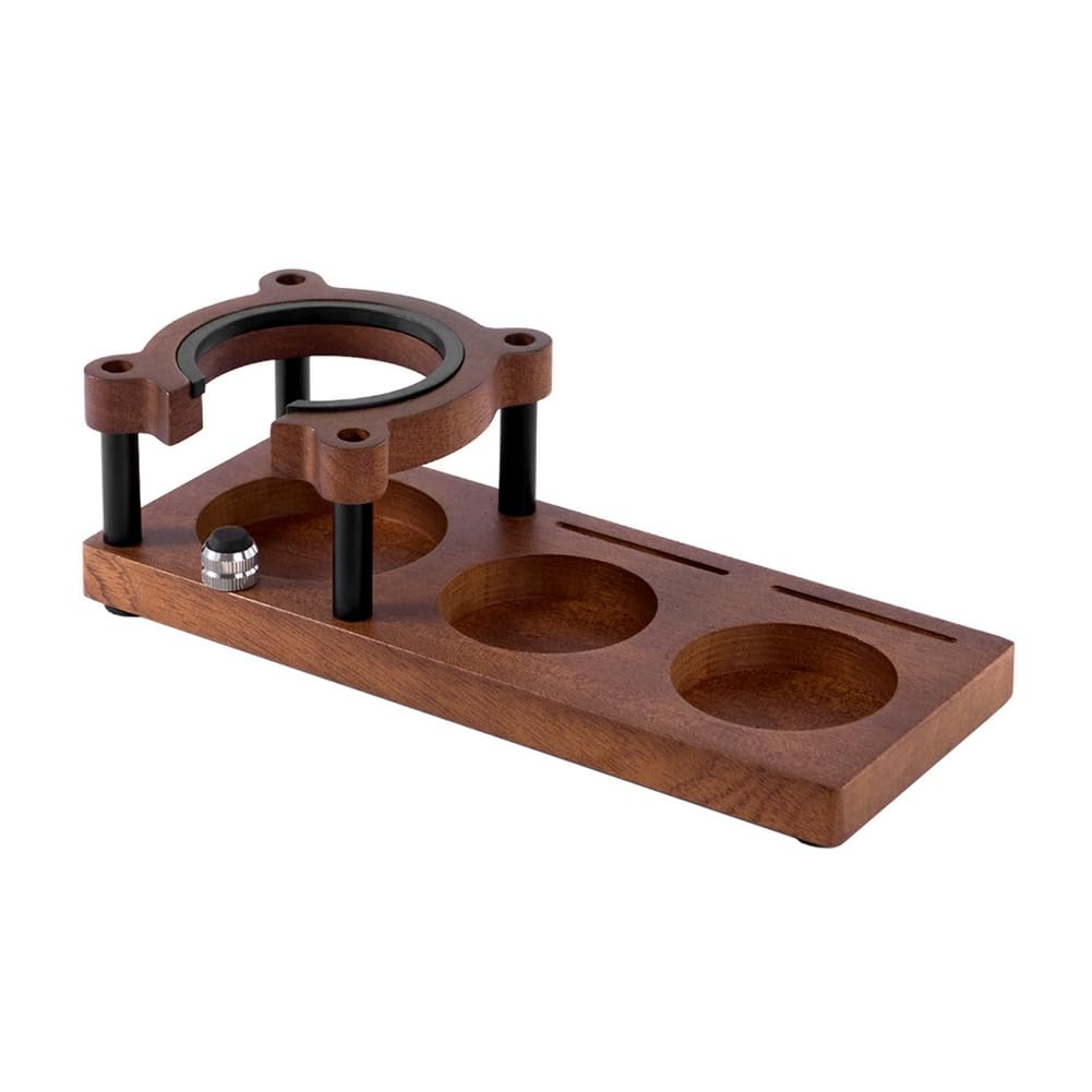 CTRLZS Espresso Coffee Tamper 53MM 54MM 58MM, Walnut Wood Storage Rack & Portafilter Holder, BaristaAccessories Stand