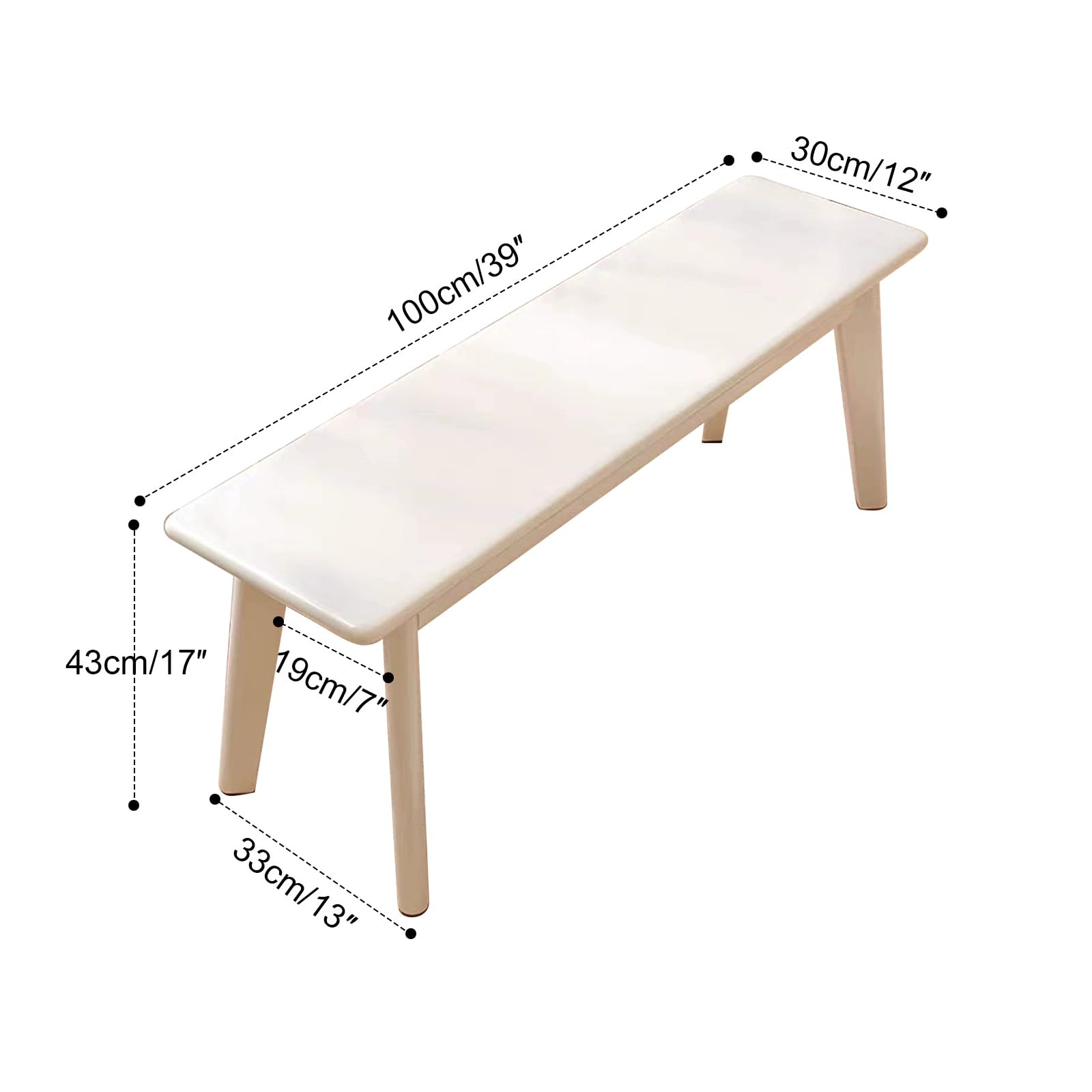Panca Ingresso 100% Solida, Panca scarpiera da Ingresso con Angoli arrotondati di Sicurezza, Panchina da Esterno per Ingresso, per Fattoria, Cucina, Soggiorno(Natural,100cm/39in)