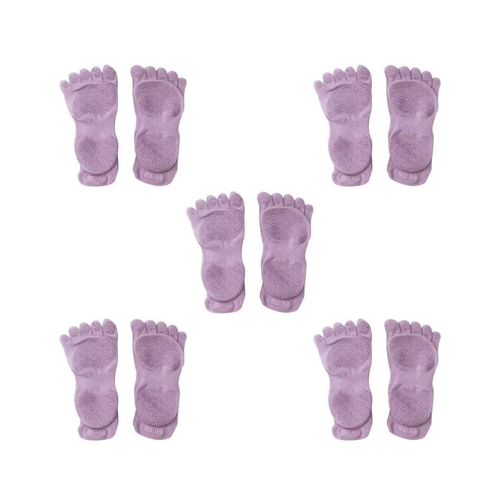 Calcetines de yoga para mujer, de algodón, suela antideslizante, forro de entrenamiento, color gris, talla M