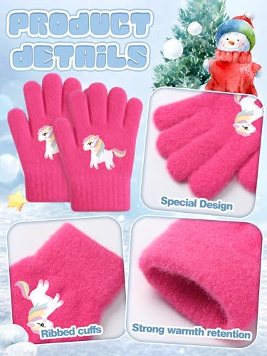 Image of EBOOT 3 Pairs Winter Kids Gloves Warm | Toddler Gloves for Boys Girls Outdoor, Full Finger Fluffy Soft Mittens for 1-11 Years Children, Multiple Colors