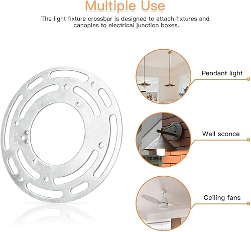 Miniatura 2 de Versión mejorada 2 juegos de soportes de montaje de lámpara de 4 pulgadas de diámetro barra transversal universal Helunsi para iluminación placa de