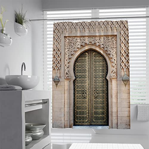 Rideau de douche polyester marron 200x200 cm, textile imperméable de qualité supérieure - 2