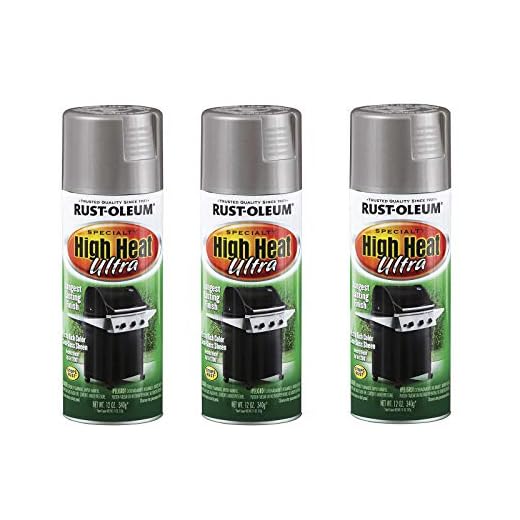 Rust-Oleum 270201A3 High Heat Ultra Spray Paint, 12 Ounce (Pack of 3), Silver, 3 Count