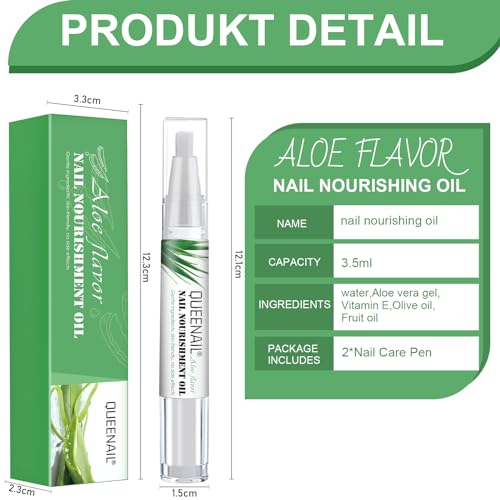 nailpretty 2 Stück Nail Care Pen, Nagelöl Stift, Cuticle Oil Nagelhautöl für Nägel, Nail Care Pen Reparatur der Nagelhaut, Ernährung Öl Stift für Fuß und Finger von Rissigen und Trockenen Nägeln