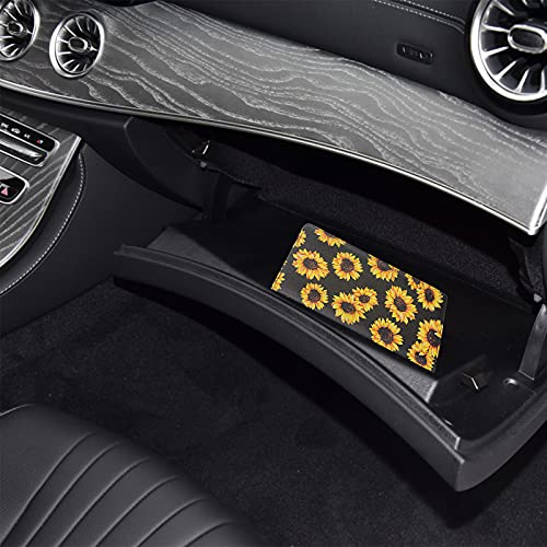Image of LumiMokki Premium Car Registration & Insurance Card Holder with Magnetic Shut, Vehicle Glove Box Car Organizer - For Documents, Cards, License (Sunflower B)