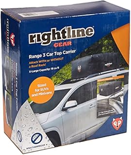 Rightline Gear Range 3 Car Top Carrier, 18 cu ft, Weatherproof +, Attaches With or Without Roof Rack