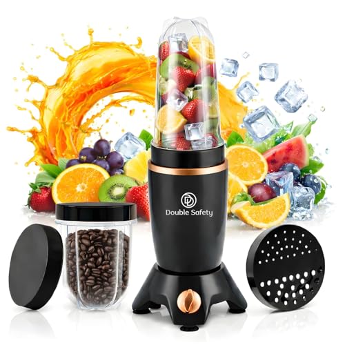 Image of 500W Nutri Blender | 2 Bullet Poly Jars For Smoothie, Juicing, Mixing Blending Juicer Mixer Grinder| Stainless Steel Blade | Fresh Smoothies, Shakes| 2 Year Warranty (Black)