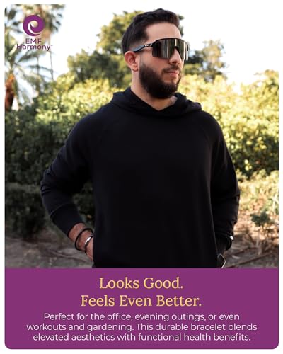 EMF Harmony Leather Bracelet – Wellness-Inspired Bioresonance Wristband, Modern Unisex Accessory for Presence, Clarity & Everyday Wear for Men or Women (7"-9")4