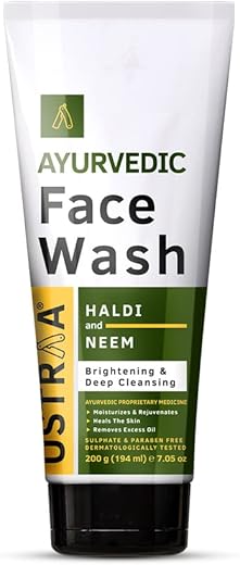Ustraa Ayurvedic Haldi & Neem Face Wash -200g, Brightening & Deep Cleansing, No Sulphate, No Paraben
