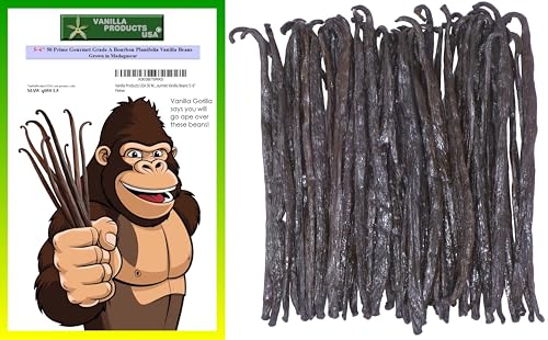50 Whole Grade A Prime Gourmet Bourbon Madagascar Vanilla Beans 5...