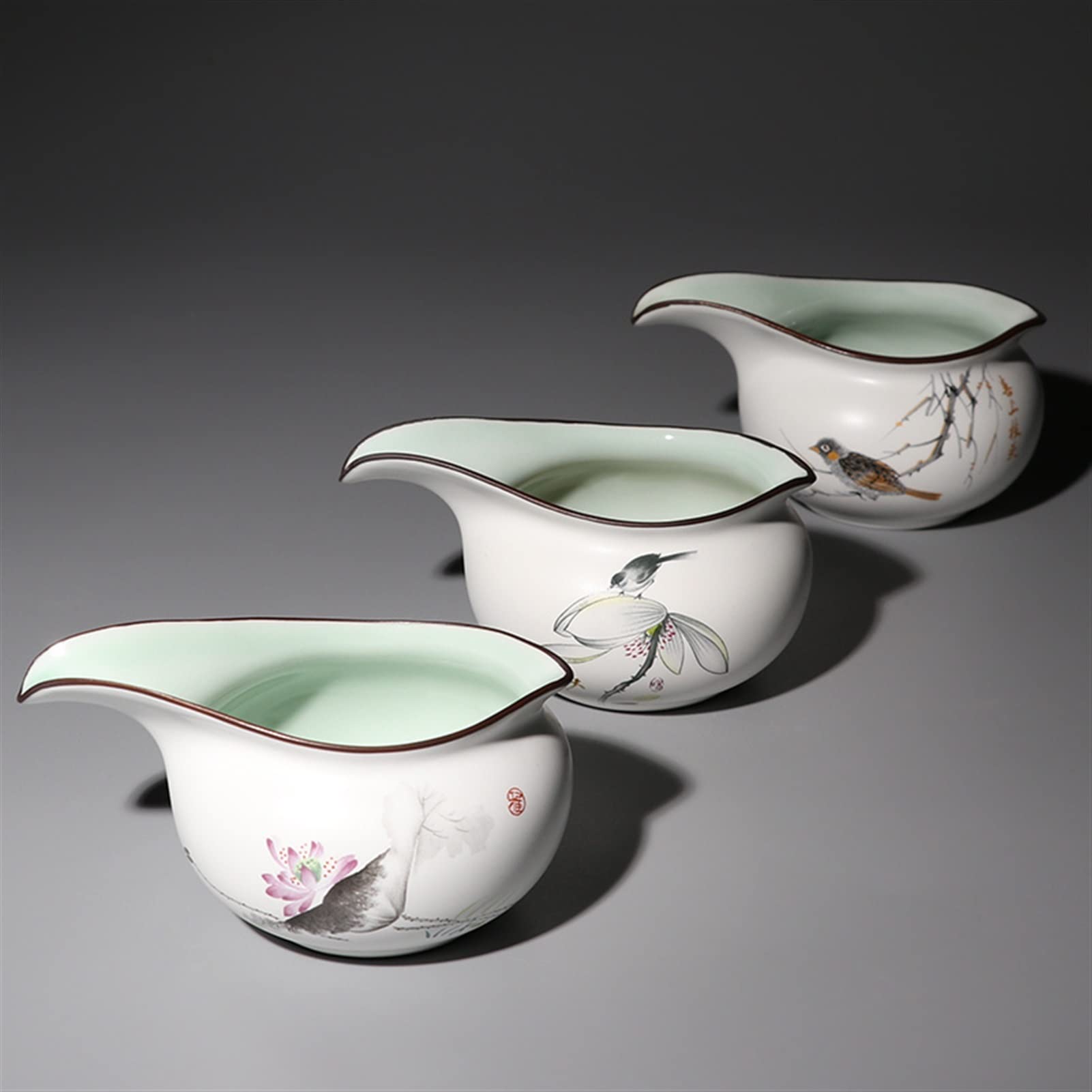 Liudan Salsera Juego de té Chino Accesorio Jarra de té Jarra Mate Blanco cerámica vierte out Taza Taza Longitud láctea Copa de café Taza de Copa Jarra de Salsa (Color : C)