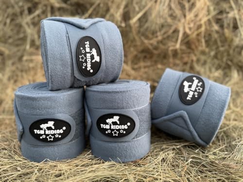 Image of Horse Polo Leg Wraps, Equine Fleece Polo Wraps (Set of 4) - Horse Leg Bandages (Light Blue)