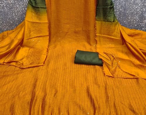 Image of Pandadi Saree Women's Soft Chanderi Embroidery Work Unstitched Salwar Suit Dress Material