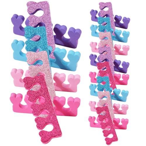 FOMIYES 24pcs Toe Separators for Pedicure Nail Art Toe Dividers Plastic Bands Spreaders Nail Finger Separators
